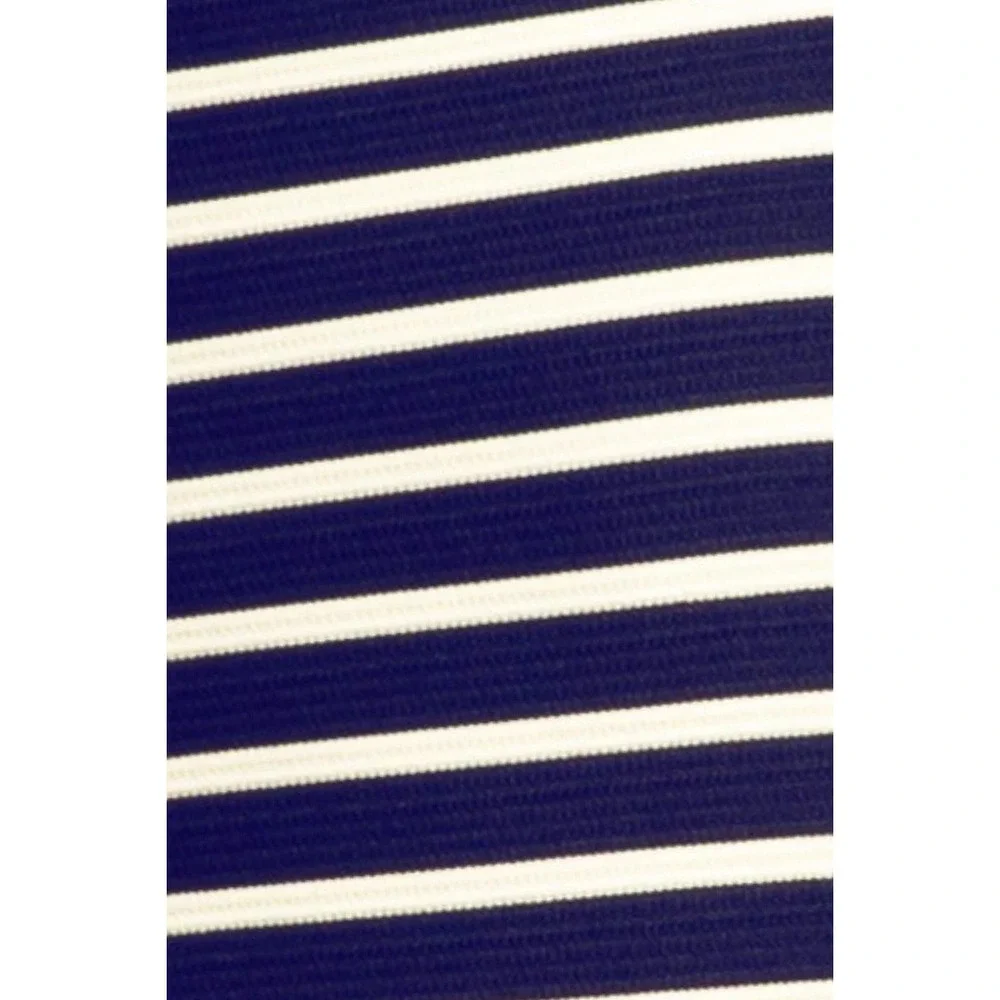 NEW Robin Piccone [‎ Large ] Parker High Waist Stripe Bikini Bottom Navy U1692